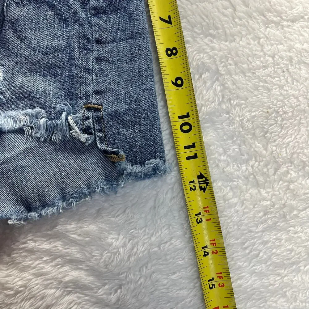 Joe's Jeans Shorts Womens 29 Blue Denim Cutoff Distressed Stretch Mid Rise